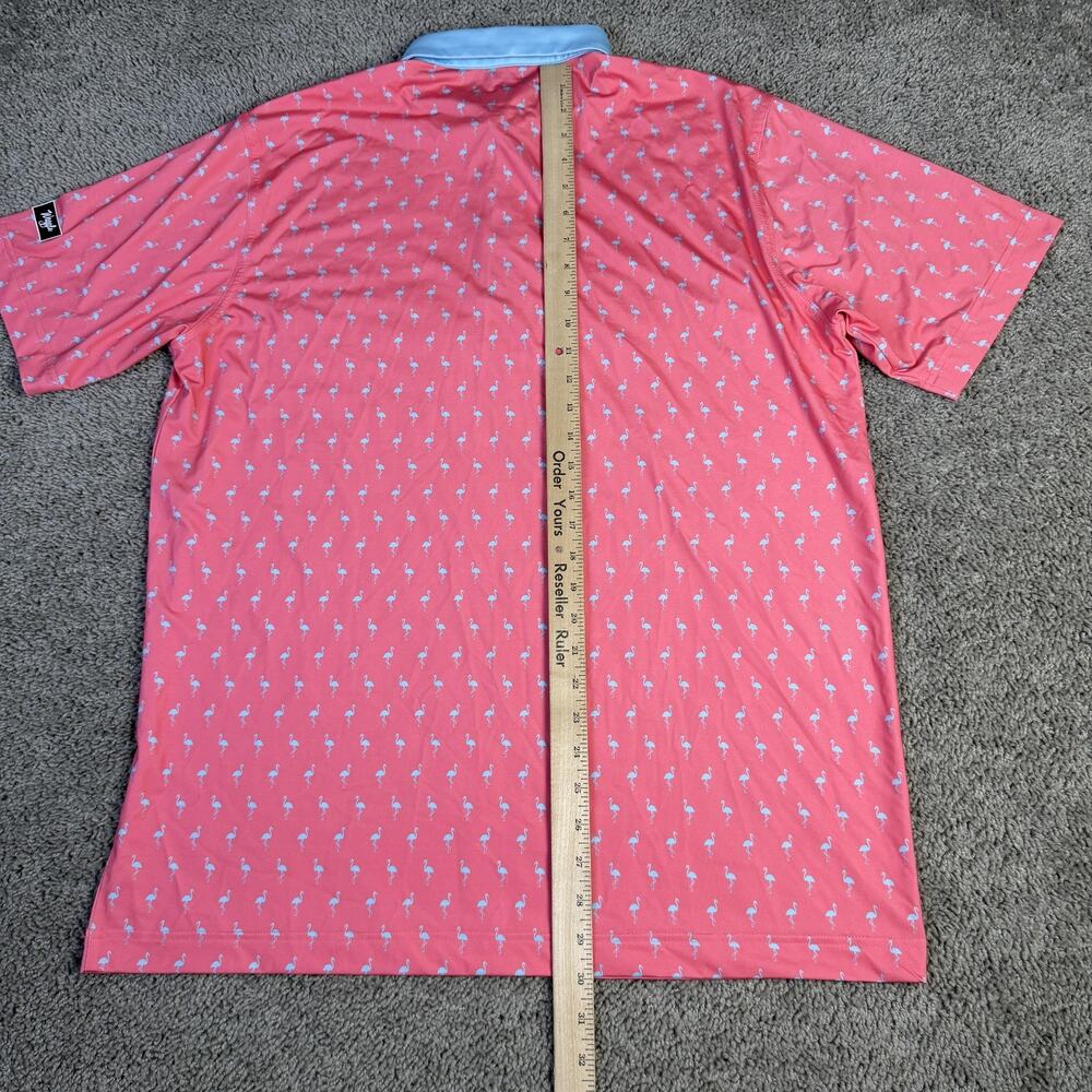 Men's Pink Polo with Light Blue Collar - Classic Lightweight Performance - Picture 7 of 11